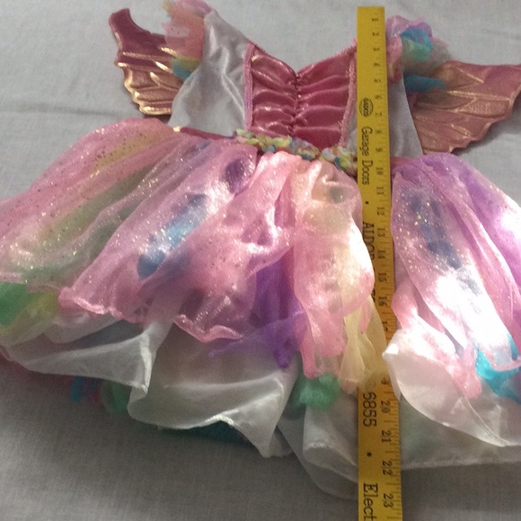 🌞 Spirit Halloween pink rainbow unicorn or fairy costume girl size 2T-4T - Picture 7 of 16